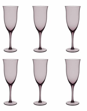 DARTINGTON CRYSTAL AURA 6 MULBERRY TALL WINE GLASSES